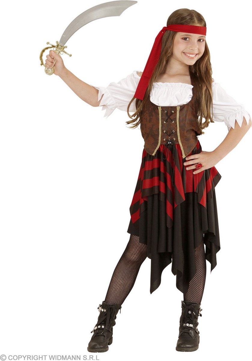 Piraat & Viking Kostuum | Op Zoek Naar De Grootste Schat Piraat | Meisje | Maat 116 | Carnaval kostuum | Verkleedkleding